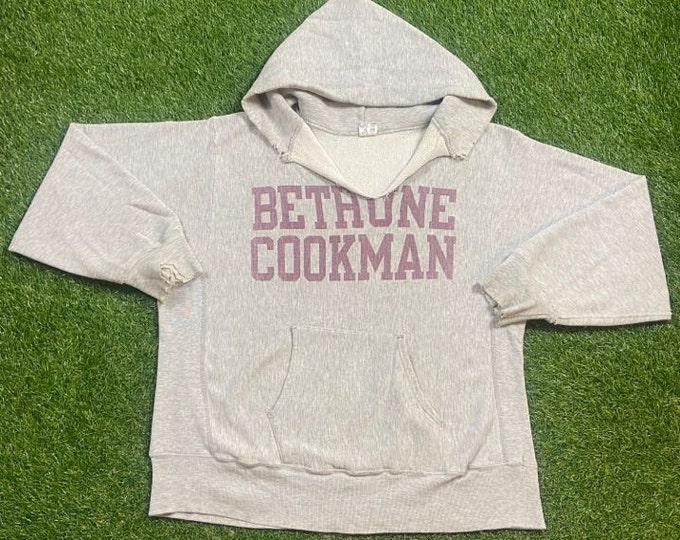 Vintage Bethune Cookman College Reverse Weave Hoodie Sweatshirt Xtra Large XL Daytona Beach Florida BCC Wildcats NCAA 1990s 90s