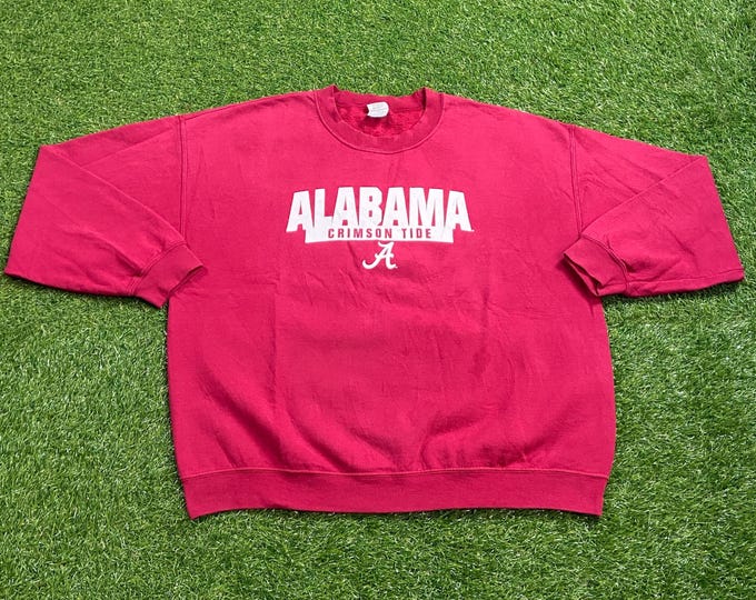 Vintage University of Alabama Crimson Tide Crewneck Sweatshirt Size Xtra Large XL NCAA College Football Roll Tide 1990s 90s Pull Over