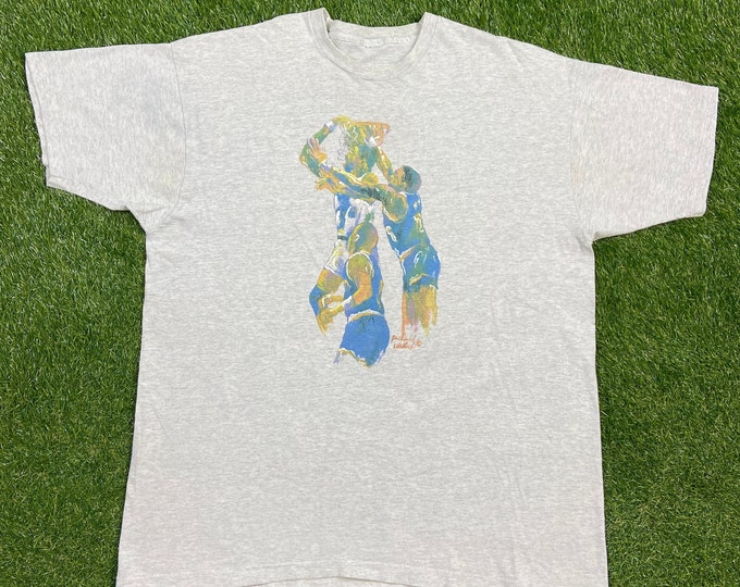 Vintage Basketball T Shirt Tee Size XXL 2XL NBA Basketball Art Artist Painting 1980s 90s 80s Knicks