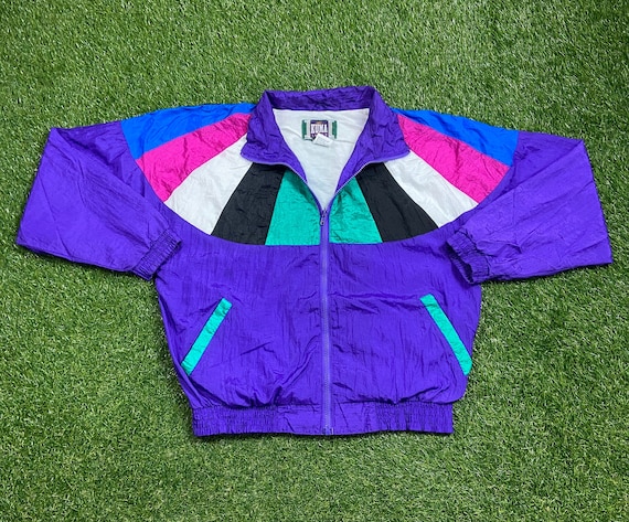 Vintage Graphic Windbreaker Zip up Jacket Kuma Sport Size Medium M