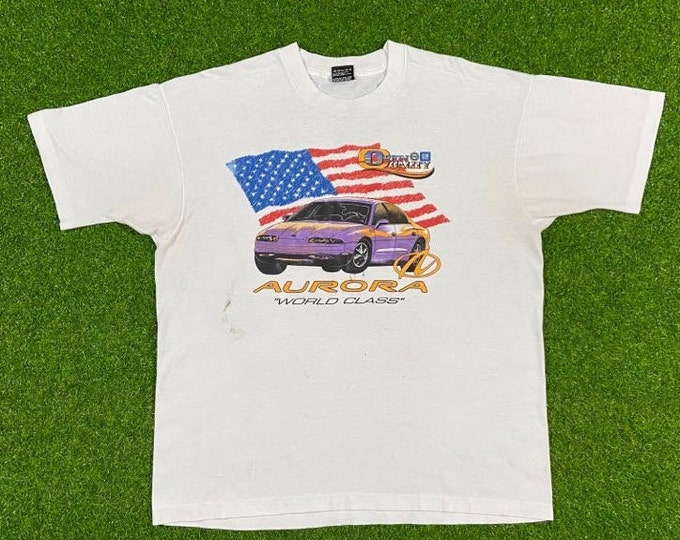 Vintage Aurora World Classic Orion Quality GM T Shirt Best Fruit of the Loom Xtra Large Made in USA 1990s 90s Nascar Classic Rare Shirt