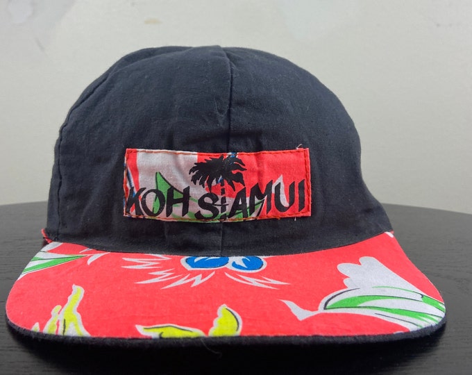 Vintage Koh Siamui Reversible Hat Size Adult Small / Medium Hawaii Surf 1990s 90s Floral