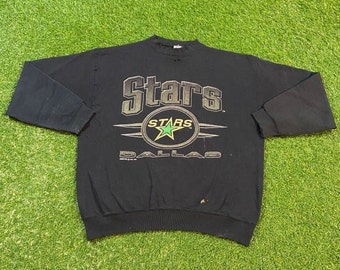 Vintage Dallas Stars Crewneck Sweatshirt Tillverkad i USA Storlek Xtra Large XL NHL Hockey 1990-talet 90-talet Texas Pull Over Oversized