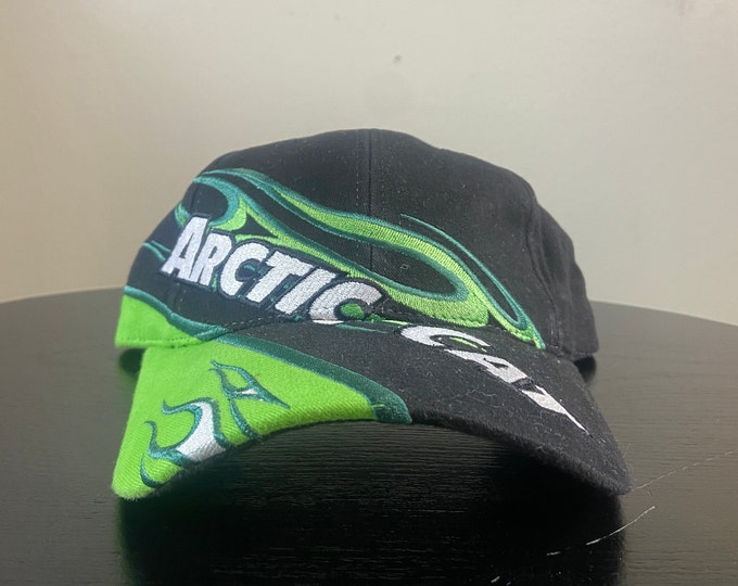 Vintage Arctic Cat Snow Mobile Strap Back Hat Arctic Wear OSFA Mountain Trailblazer Classic Sportswear 1990s 90s