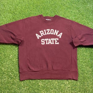 Moletom vintage Arizona State University com gola redonda tamanho Champion G Phoenix Sun Devils ASU anos 90 clássico