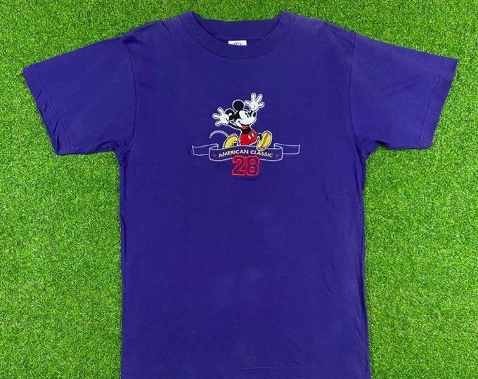 Vintage Mickey American Classic 28 Tee T Shirt Mickey Mouse 1990s Walt Disney World Classic 90s Magic Kingdom Size Large New with Tag Ds