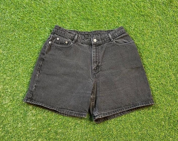 Vintage Black Faded Glory Jean Short Made USA Size 12 Short Shorts 1990s 90s Jhorts