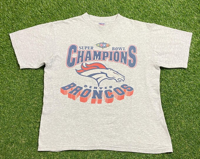 Vintage Denver Broncos T Shirt Tee Size Xtra Large XL NFL Football Colorado John Elway Super Bowl XXXII 1990s 90s