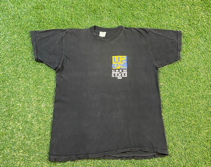 Vintage U2 When Loves Come to Town Tour 1989 T Shirt Tee Size Medium M Classic Music Rock Bono The Edge Ireland 1980s 80s