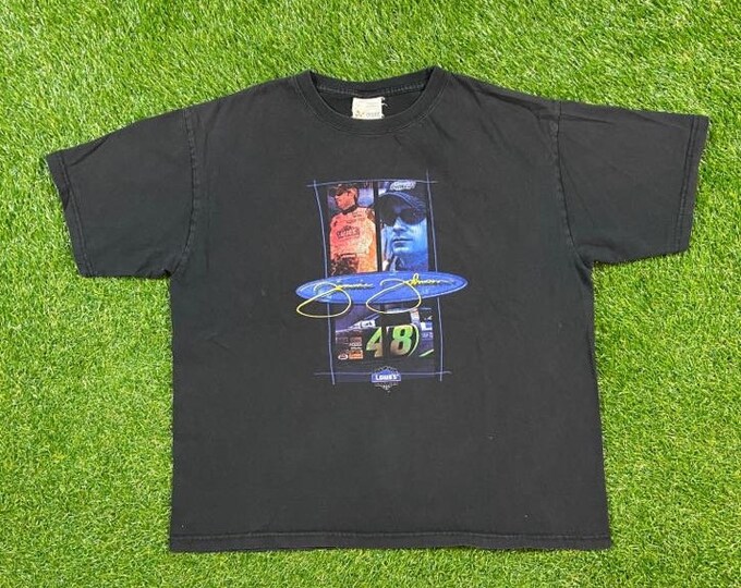 Vintage Jimmy Johnson # 48 T Shirt Tee Chase Authentics Size Large L NASCAR All Over Racing Daytona 500