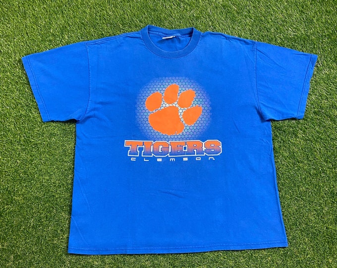 Vintage Clemson University Tigers T Shirt Tee Size Xtra Large XL NCAA College Football South Carolina Classic 90s 1990s