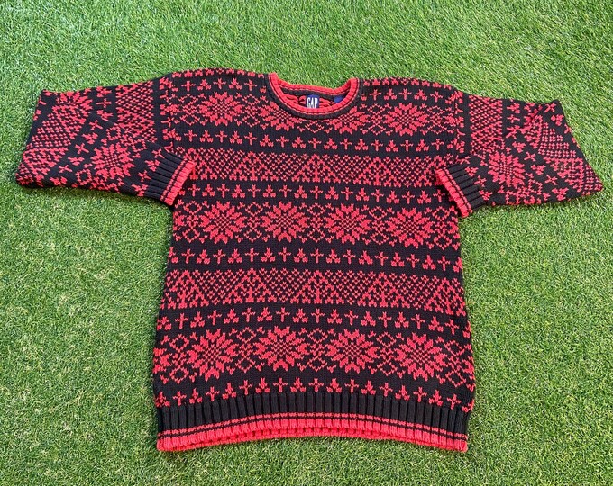 Vintage Red Gap Crewneck Sweater Size Large L The Gap American Worldwide Clothing Accessories Retail Yeezy Pull Over Oversized