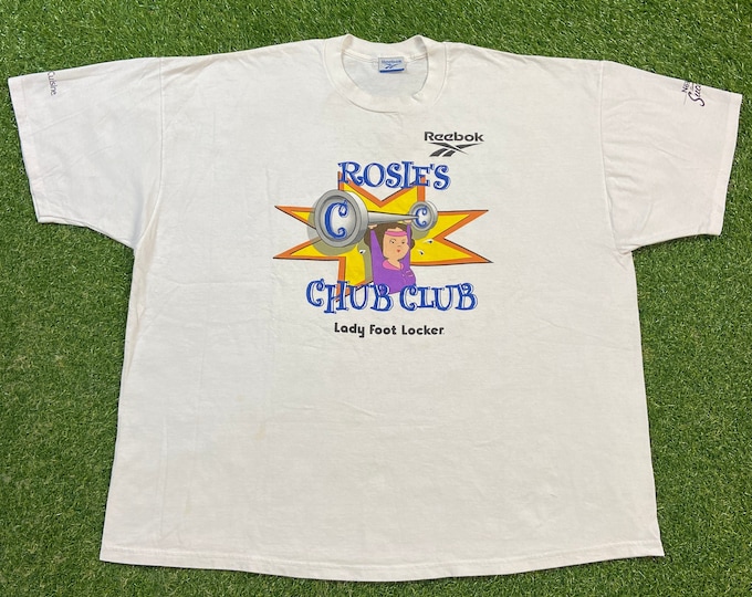 Vintage Reebok Lady Foot Locker T Shirt Tee Size 3X  Rosie's Chub Club Athletic Workout 1990s 90s