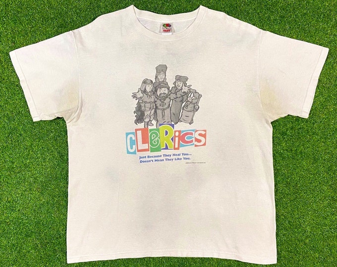 Vintage Clerks Spin Off Clerics Just Because They Heal You Doesn't Mean They Like U XL T Shirt Tee Parody God Jesus Xtra Large Sunday Church