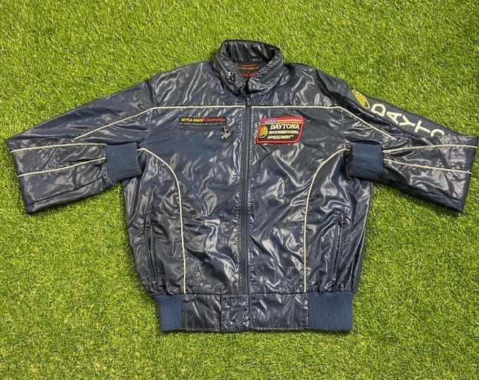 Vintage Daytona International Speedway Jacket Style Auto Size Large L NASCAR Racing Daytona 500 1990s 90s