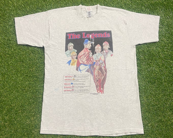 Vintage The Legends T Shirt Tee Fruit of the Loom Size Large L Kentucky Derby Equestrian Louisville Horse Racing Annual Festival 1990s 90s