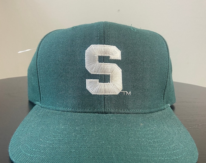 Vintage University of Michigan State Spartans Snapback Hat OSFA NCAA College Basketball Detroit Classic 1990s 90s New With Tags Deadstock