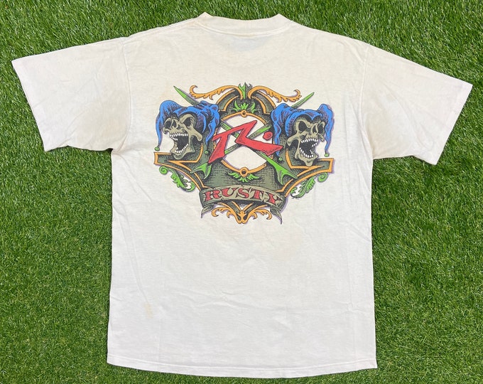 Vintage Rusty T Shirt Tee Made USA Size Large L 1990s 90s Surf Classic Original