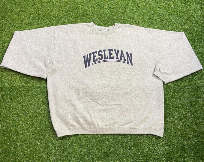 Vintage Wesleyan College Crewneck Sweatshirt Made USA Size XXL 2XL University of Georgia Pull Over Oversized 1990s 90s