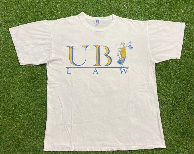 Vintage UB Law T Shirt Tee Made USA Size Xtra Large XL University at Buffalo Law New York 1990s 90s