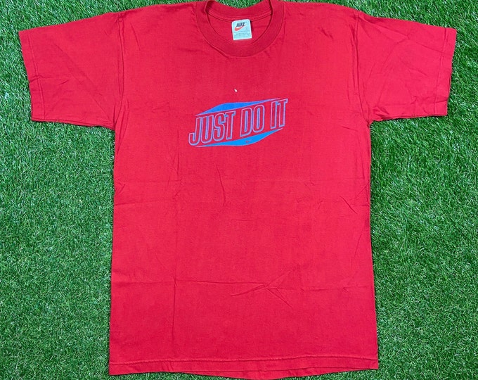 Vintage Nike T Shirt Tee Made USA Size Large L Just Do It Check Mark Swoosh Classic Air Jordan 1990s 90s