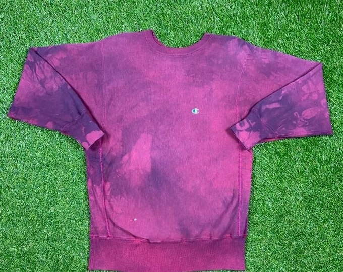 Vintage Plain Burgundy Champion Crewneck Sweatshirt Size Large L Quality 1990's Oversized Comfy Great Fit Made USA Original 90s Pull Over