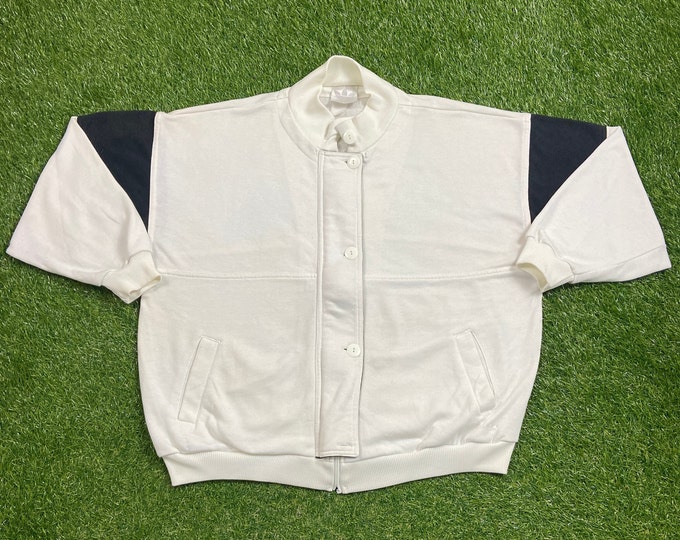 Vintage Adidas Zip Up Sweater Size Xtra Large XL RARE New York Classic Logo Original Quality Run DMC Sportswear Athletic Gear 1990s 90s