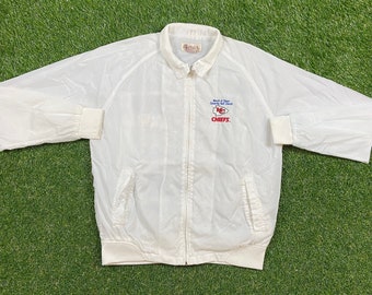 Vintage Kansas City Chiefs Windbreaker Jacket Antigua Size Large L KC NFL Football Mahomes Light Rain Coat 1980s 80s