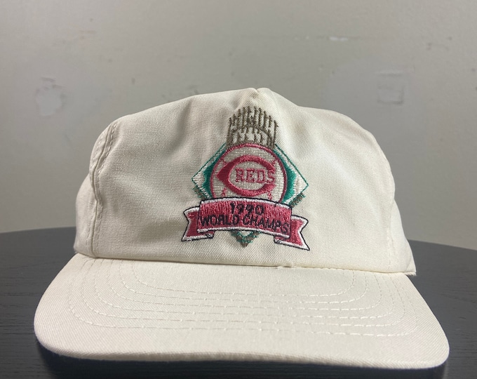 Vintage Cincinnati Reds 1990 World Series Champions  Snapback Hat Made Usa OSFA MLB Baseball Ken Griffey JR Ohio Cleveland 1990s 90s