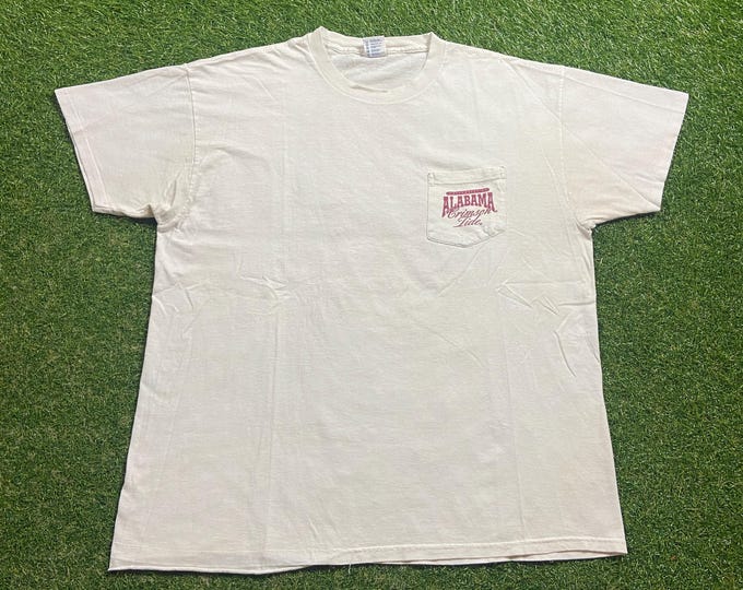 Vintage University of Alabama Crimson Tide T Shirt Tee Delta Made USA Size Xtra Large XL NCAA College Football 1990s 90s