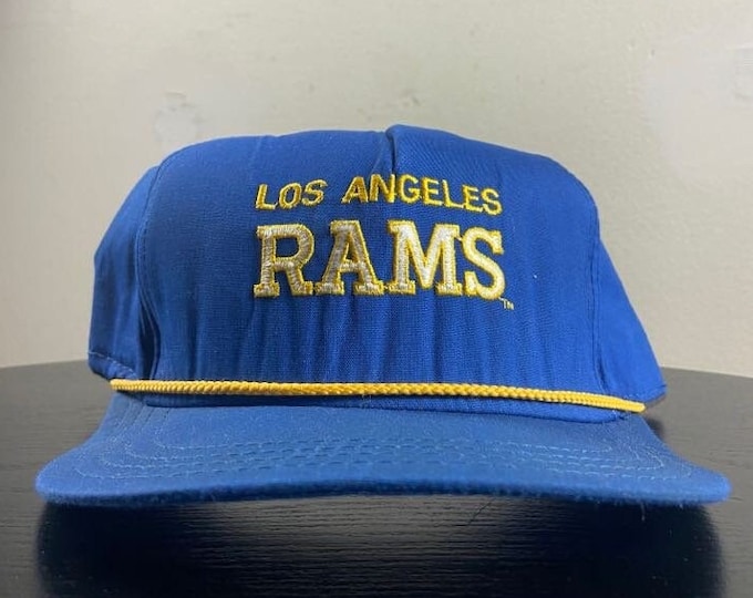 Vintage Los Angeles Rams Snapback Hat Ajd Made Usa OSFA NFL Football LA California St Louis 1990s 90s