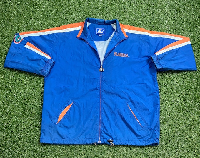 Vintage University of Florida Gators Windbreaker Jacket Starter Size XXL 2XL UF NCAA College Football Gainesville Light Rain Coat 1990s 90s