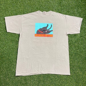 Vintage porque pueden camiseta camiseta colores cómodos tamaño Xtra grande XL perro retrato perro cachorro raza dibujos animados gráfico 1990s 90s