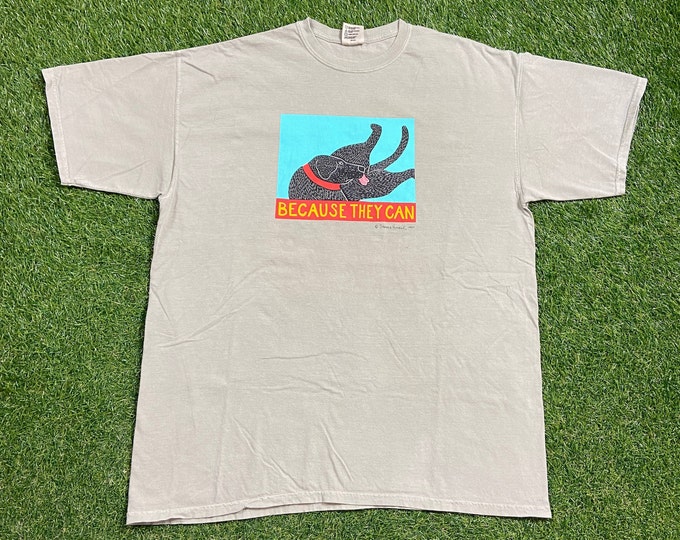 Vintage Because They Can T Shirt Tee Comfort Colors Size Xtra Large XL Dog Portrait Dog Puppy Breed Cartoon Graphic 1990s 90s