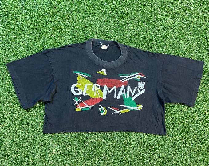 Vintage Germany Crop T Shirt Tee Size Small S Deutschland Europe Oktoberfest Munich Berlin 1990s 90s