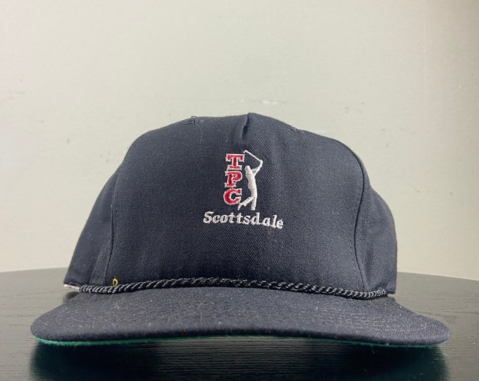 Vintage Tournament Players Club Scottsdale Snapback Hat New Era Made USA OSFA The Masters Golf PGA Tour Tiger Woods 1990s 90s