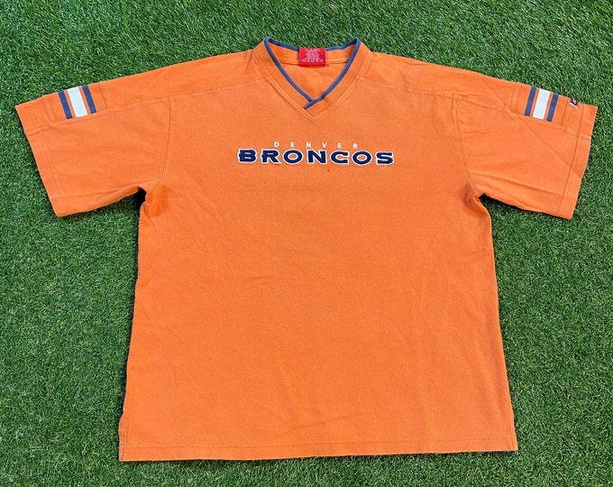 Vintage Denver Broncos T Shirt Tee Size Large L NFL Football Colorado John Elway Super Bowl 1990s 90s