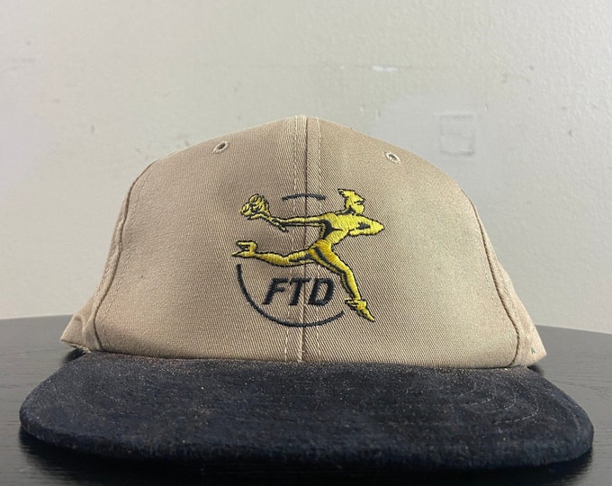 Vintage Florists Transworld Delivery FTD Strap Back Hat OSFA Angel Wings Gardening Flowers Roses Butterflies Nature Plants 1990s 90s