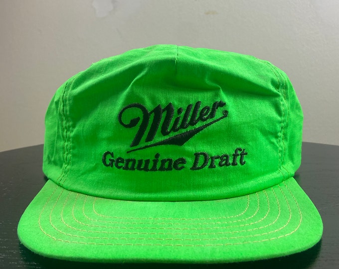 Vintage Miller Genuine Draft Snapback Hat Made USA OSFA Milwaukee Wisconsin Beer Brewery Alcohol 1990s 90s