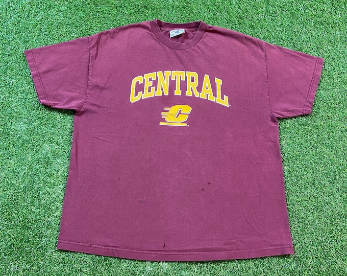 Vintage Central Michigan University T Shirt Tee Steve and Barry's Size XXL 2XL NCAA College Football Detroit 1990s 90s