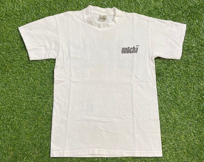 Vintage Gotcha T Shirt Tee Size Small S Surfboard Ocean Pacific Surfing Gear Surf Ocean Waves 1990s 90s