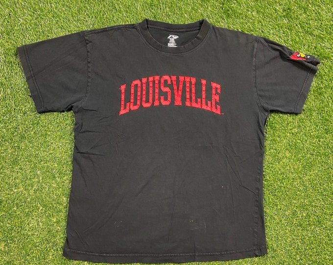 Vintage University of Louisville Cardinals T Shirt Tee Pro Player Size Xtra Large XL Kentucky NCAA College Basketball 1990s 90s