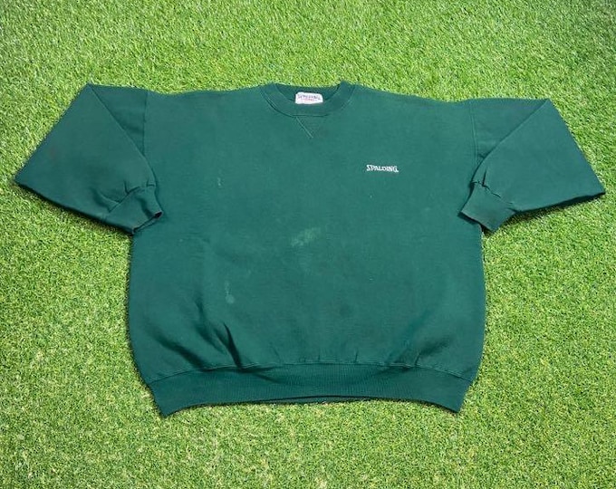 Vintage Spalding Crewneck Sweatshirt Size XXL 2XL NBA Basketball Quality Oversized Comfy Great Fit Original Air Jordan Pull Over 1990s 90s