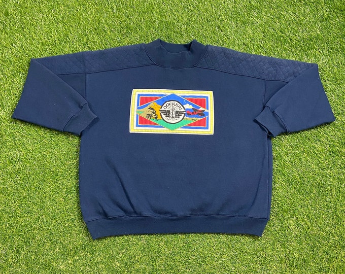 Vintage Dockers Crewneck Sweatshirt Levi's Size Small S Classic Blue Jeans Quality 1990s Oversized Great Fit Original 90s Pull Over