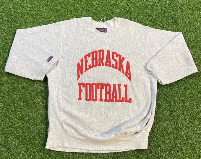 Vintage University of Nebraska Cornhuskers Crewneck Sweatshirt Jansport Size Large L NCAA College Football 1990s 90s Pull Over Oversized