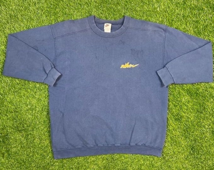 Vintage Nike Crewneck Sweatshirt Size Large L Nike Swoosh Just Do It Classic Air Jordan 1990s 90s Original Pull Over