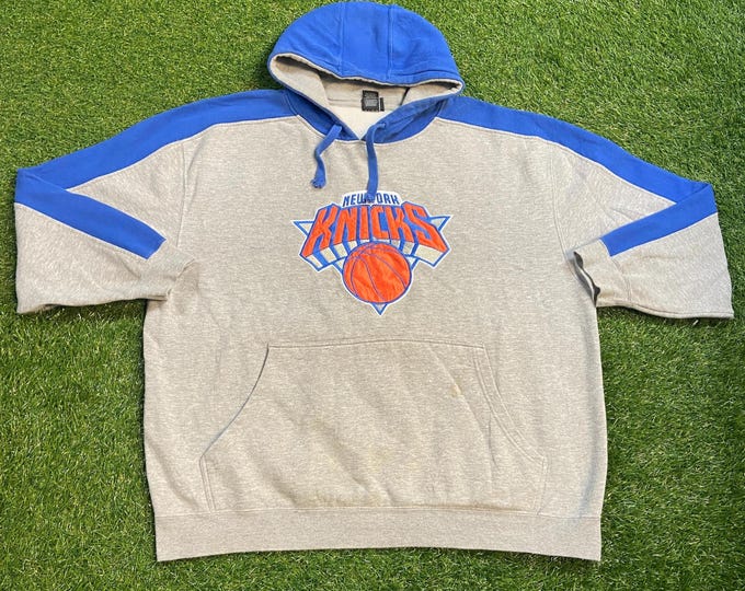 Vintage New York Knicks Hoodie Sweatshirt Size XXL 2XL NBA Basketball Classic 1990s 90s Brunson MSG Ny Pull Over Oversized