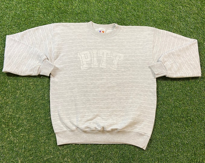 Vintage University of Pittsburgh Panthers Crewneck Sweatshirt Made USA Size Large L NCAA College Basketball Pennsylvania Pull Over Oversized