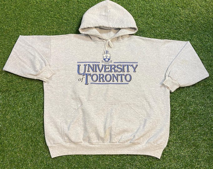 Vintage University of Toronto Hoodie Sweatshirt Size Xtra Large XL Canada College Ontario 1990s 90s Pull Over Oversized