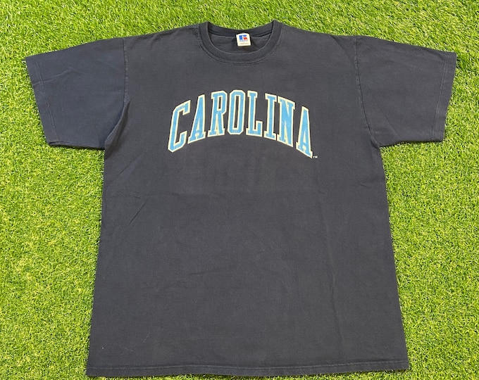 Vintage UNC University of North Carolina Tar Heels T Shirt Tee Made Usa Size Xtra Large XL NCAA College Basketball Sports 1990s 90s